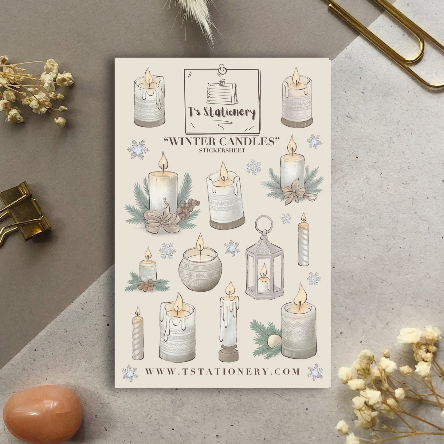 "Winter Candles"  Sticker Sheet
