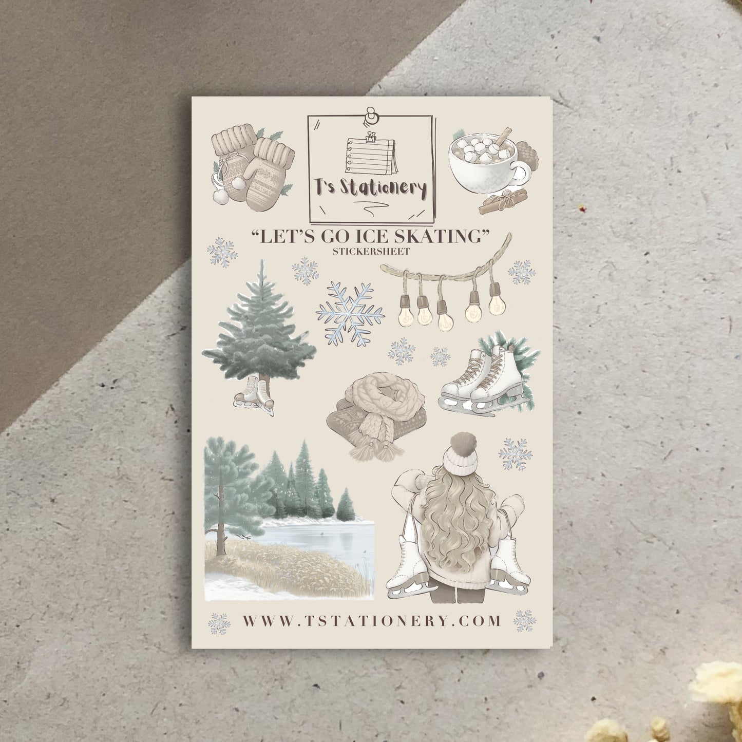 "Let's Go Ice Skating"  Sticker Sheet