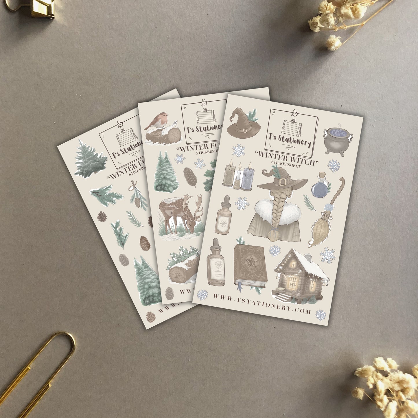 Winter Forest Sticker Set Of 3 - NEW