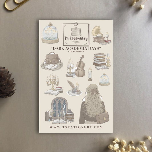 "Dark Academia Days" Sticker Sheet