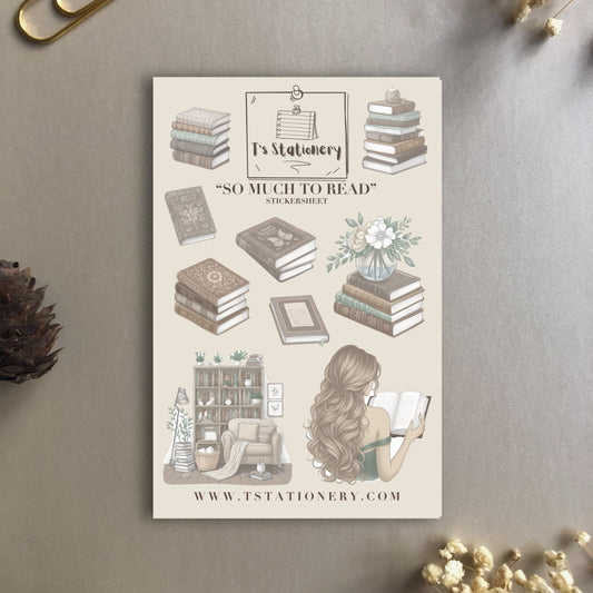 "So Much To Read" Sticker Sheet
