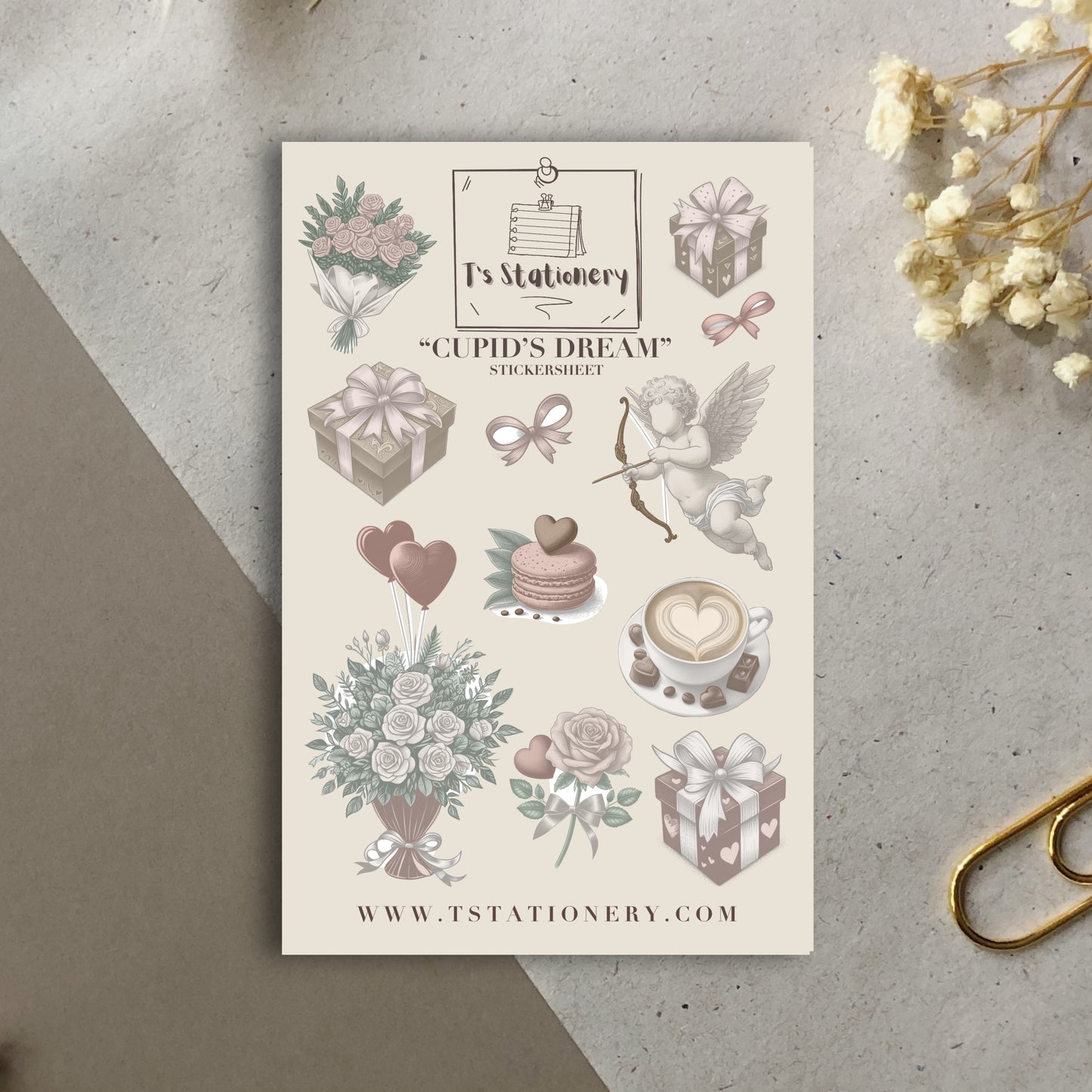 "Cupid's Dream" Sticker Sheet