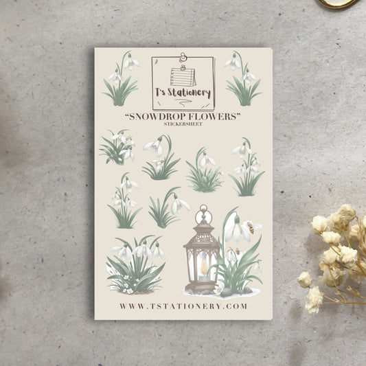"Snowdrop Flowers" Sticker Sheet