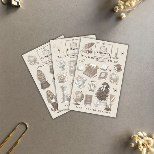"Light Academia Sticker Set Of 3"
