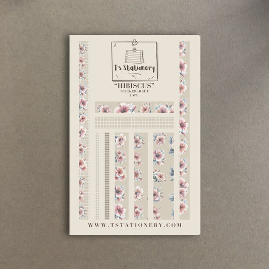 "Hibiscus" Sticker Sheet Tape
