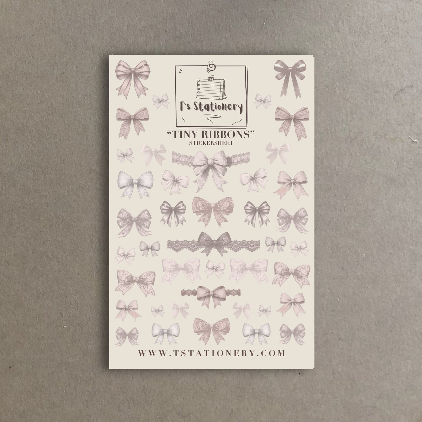 "Tiny Coquette Ribbons" Sticker Sheet