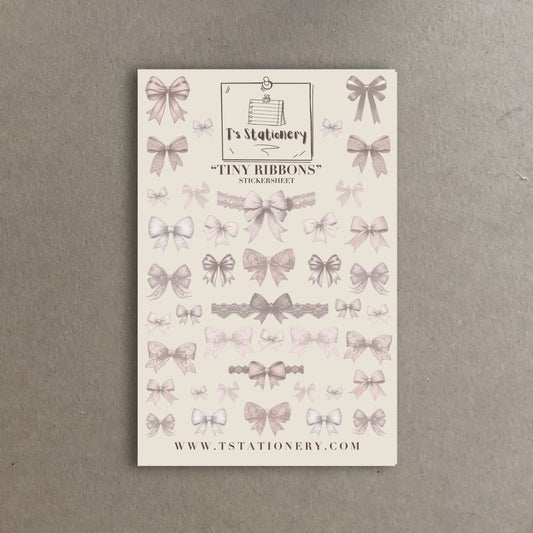 "Tiny Coquette Ribbons" Sticker Sheet