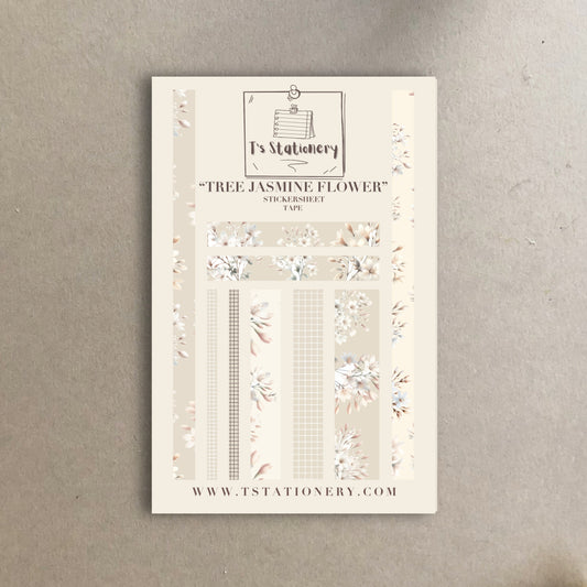 "Tree Jasmine Flower" Sticker Sheet Tape