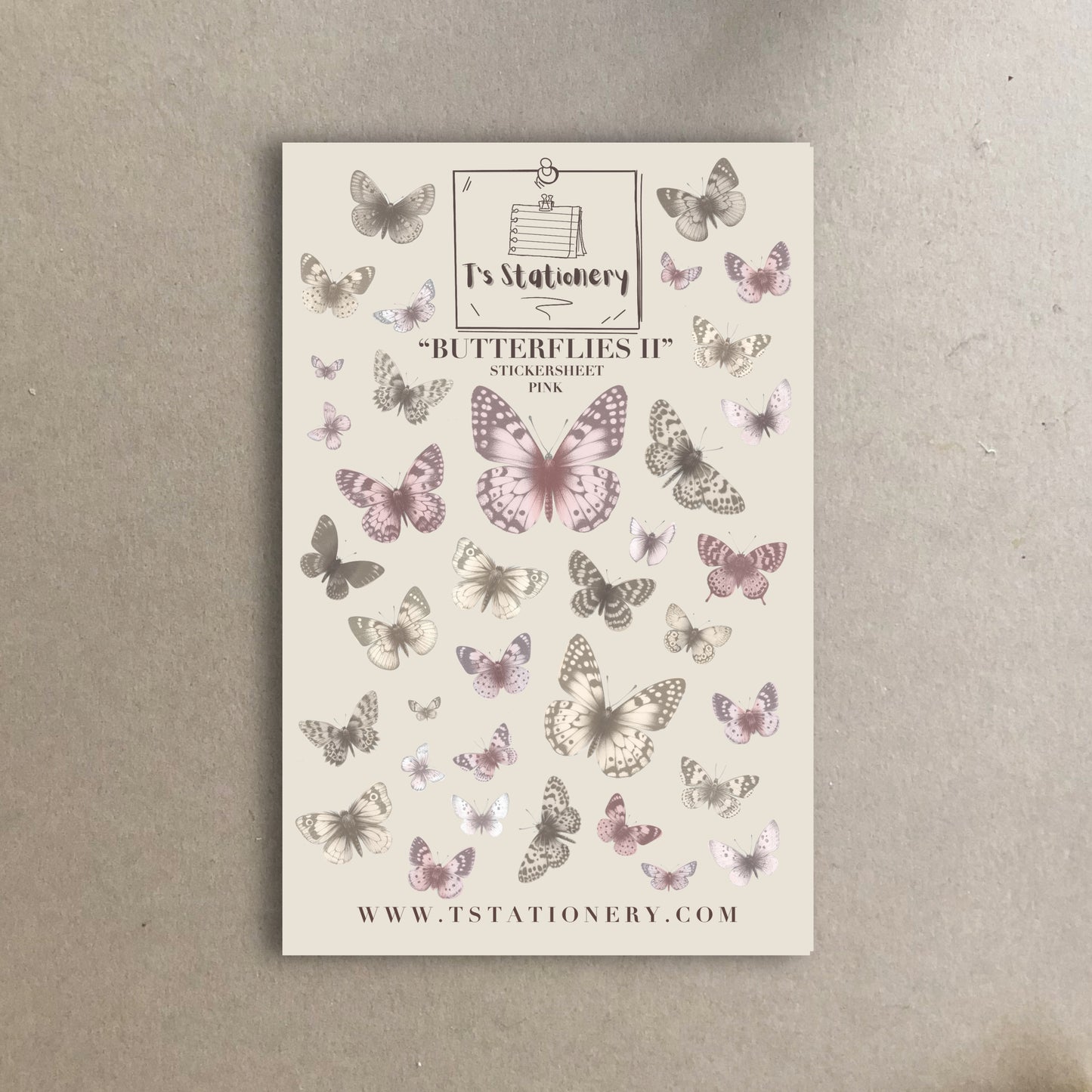 "Butterflies II (pink) " Sticker Sheet