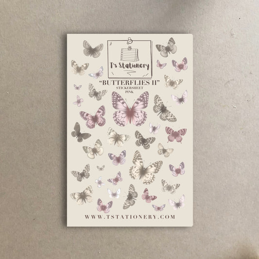 "Butterflies II (pink) " Sticker Sheet