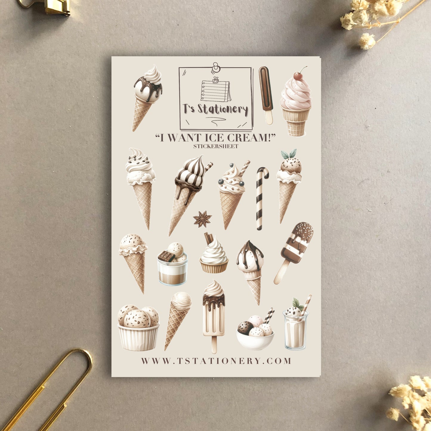 "I Want Ice Cream!" Sticker Sheet