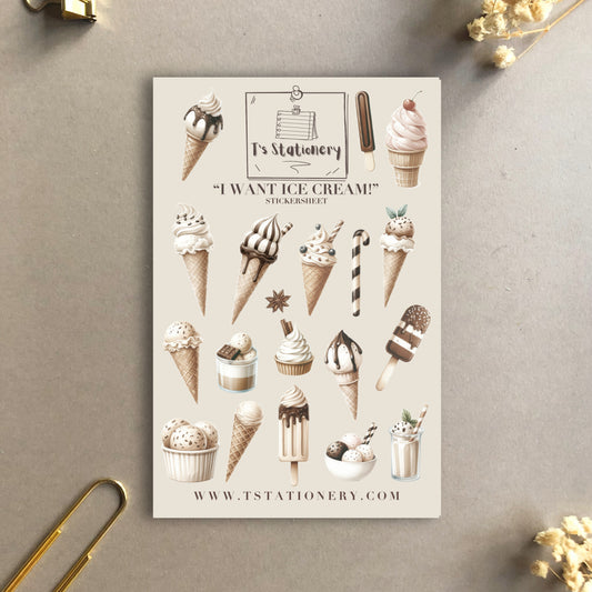 "I Want Ice Cream!" Sticker Sheet