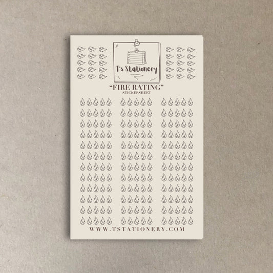 "Fire Rating" Sticker Sheet