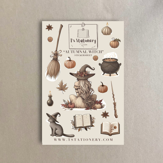 "Autumnal Witch" Sticker Sheet