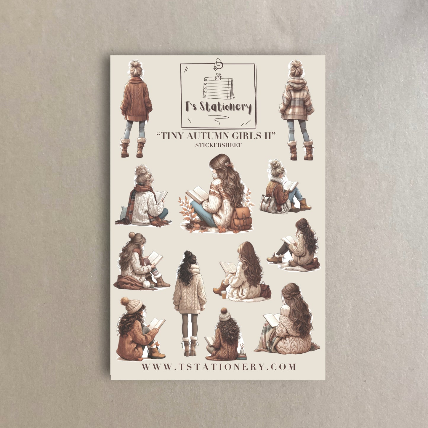 "Tiny Autumn Girls II" Sticker Sheet
