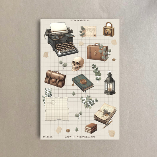 "Dark Academia 9"  Sticker Sheet