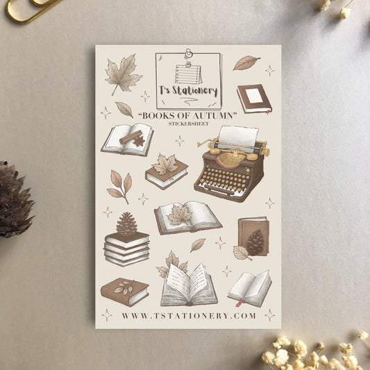 "Books Of Autumn"  Sticker Sheet