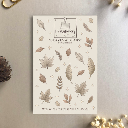 "Leaves & Stars"  Sticker Sheet