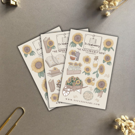 "Sunflower Sticker Set Of 3"