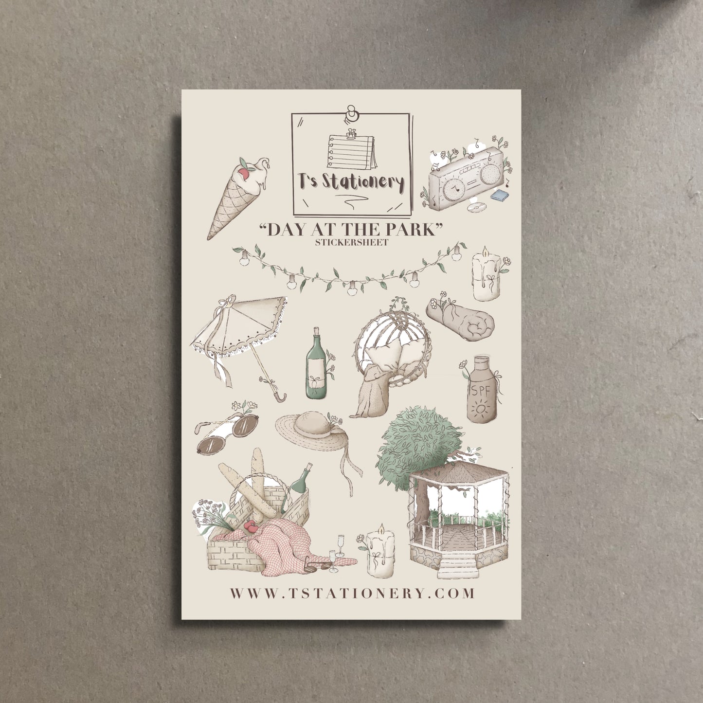 "Day At The Park"  Sticker Sheet