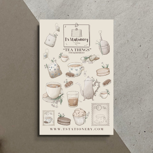 "Tea Things"  Sticker Sheet