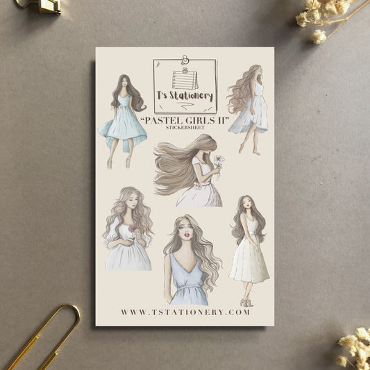 "Pastel Girls 2" Sticker Sheet