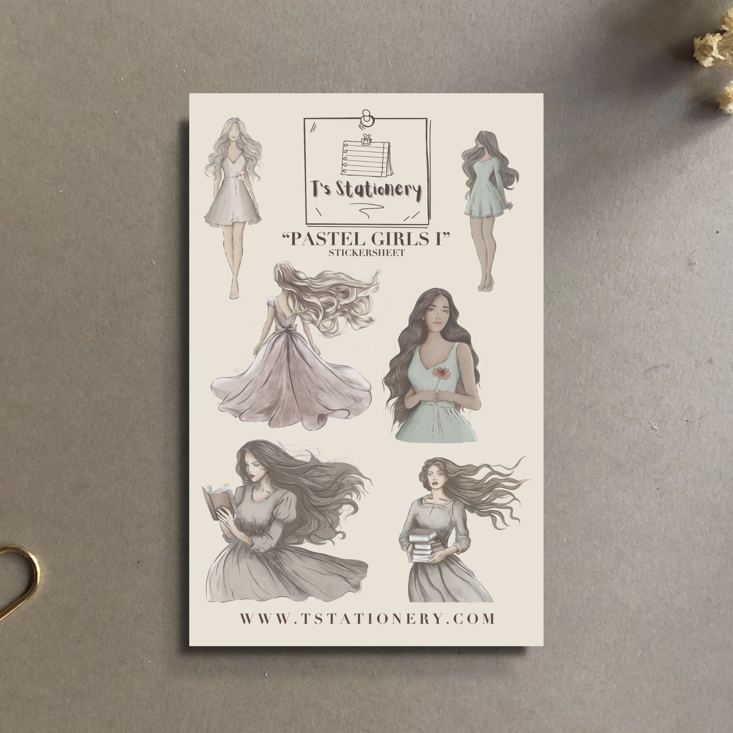 "Pastel Girls 1"  Sticker Sheet