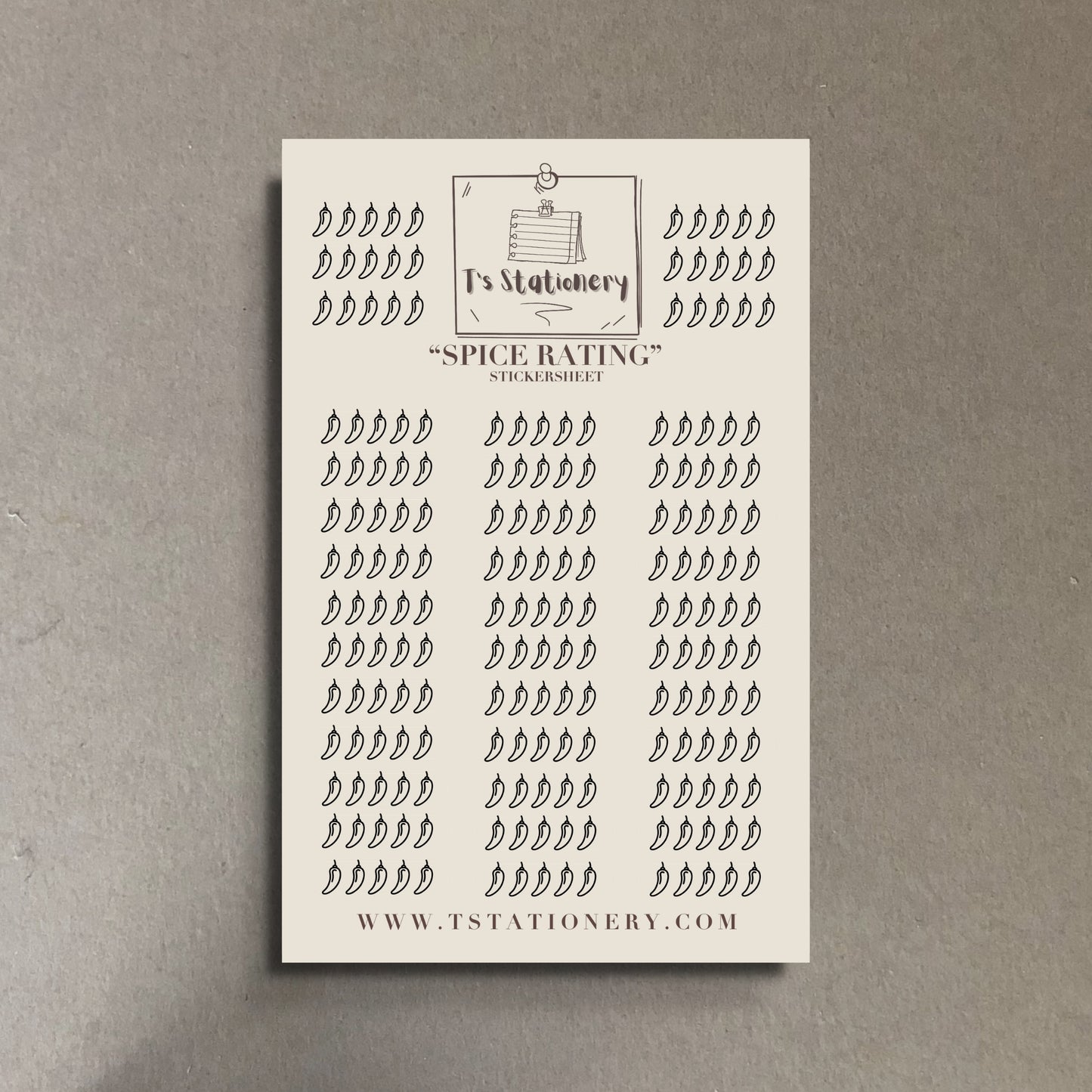 "Spice Rating" Sticker Sheet