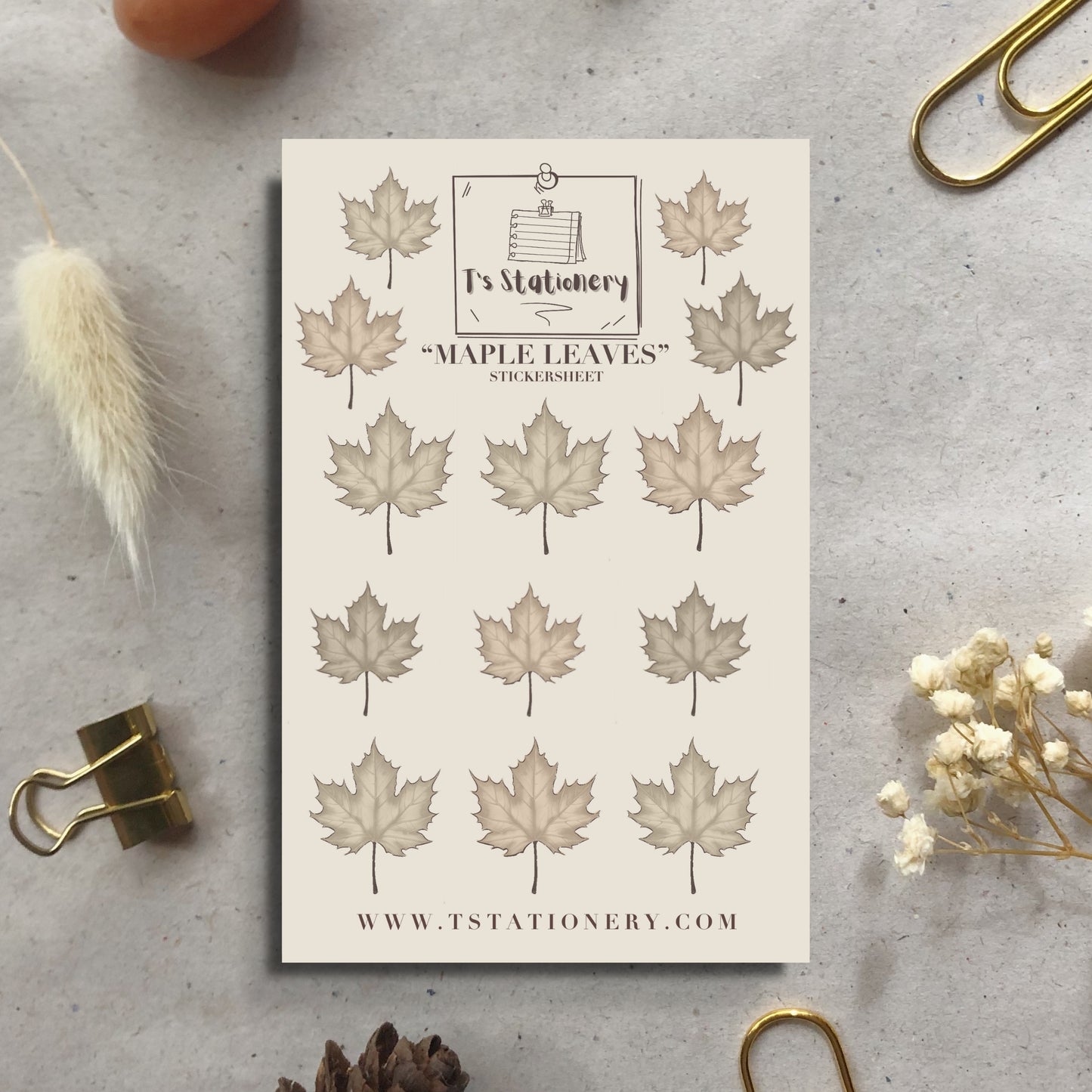 "Maple Leaves"  Sticker Sheet