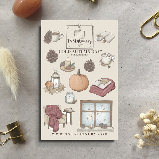"Cold Autumn Day"  Sticker Sheet
