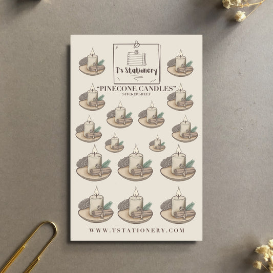 "Pinecone Candles"  Sticker Sheet