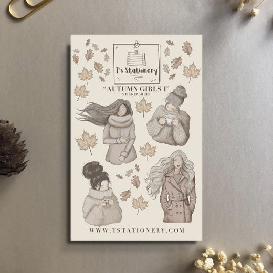 "Fall Girls 1"  Sticker Sheet