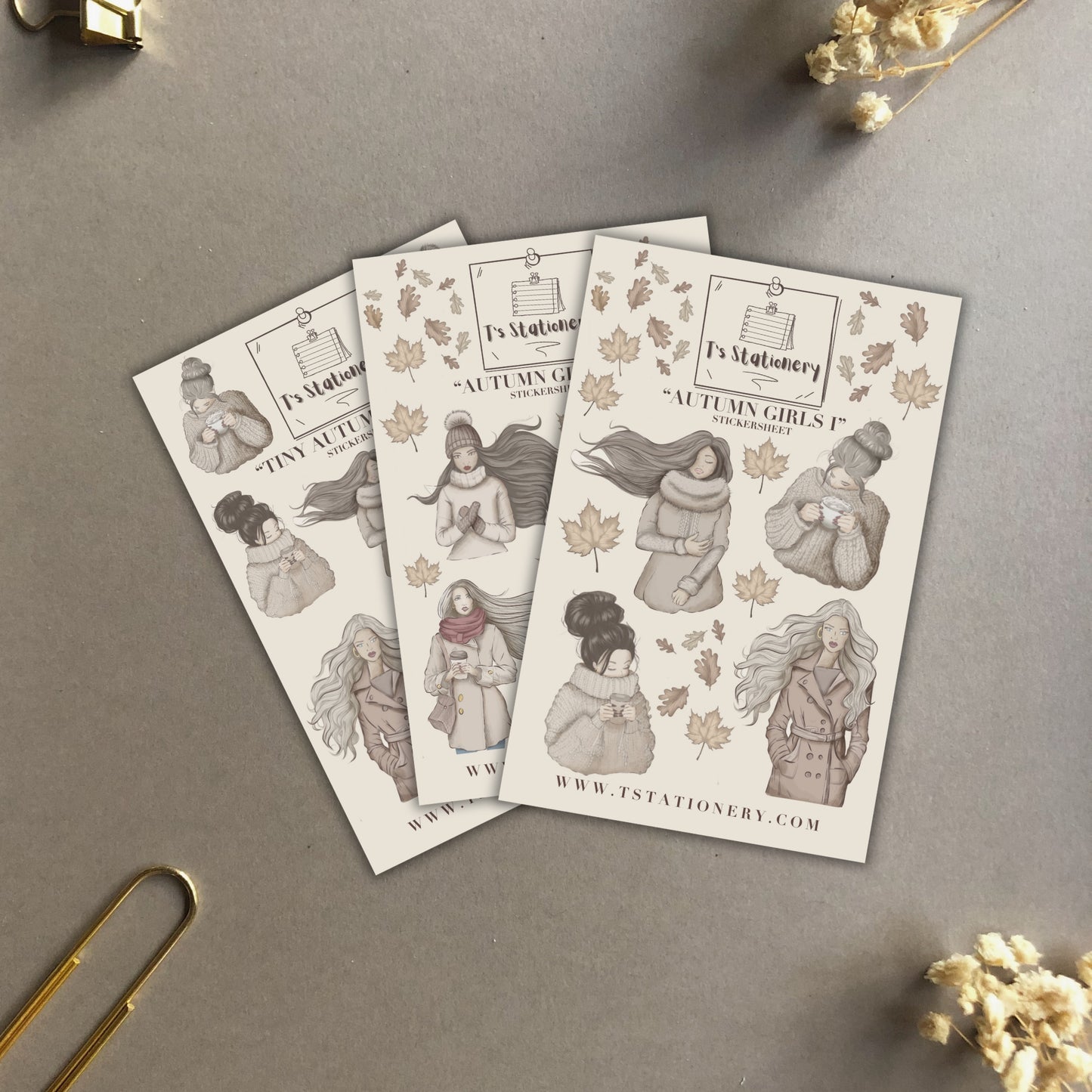 "Fall Girl Sticker Set"