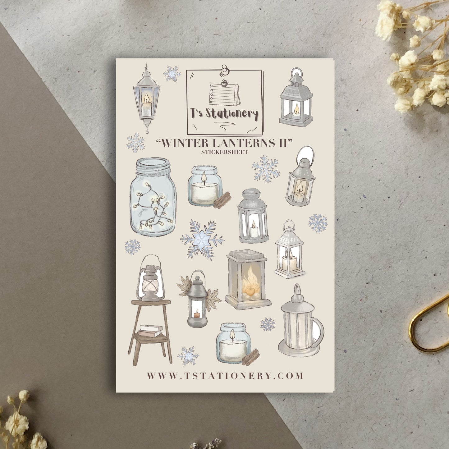 "Winter Lanterns II"  Sticker Sheet