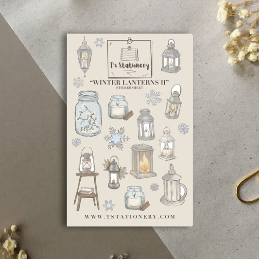 "Winter Lanterns II"  Sticker Sheet