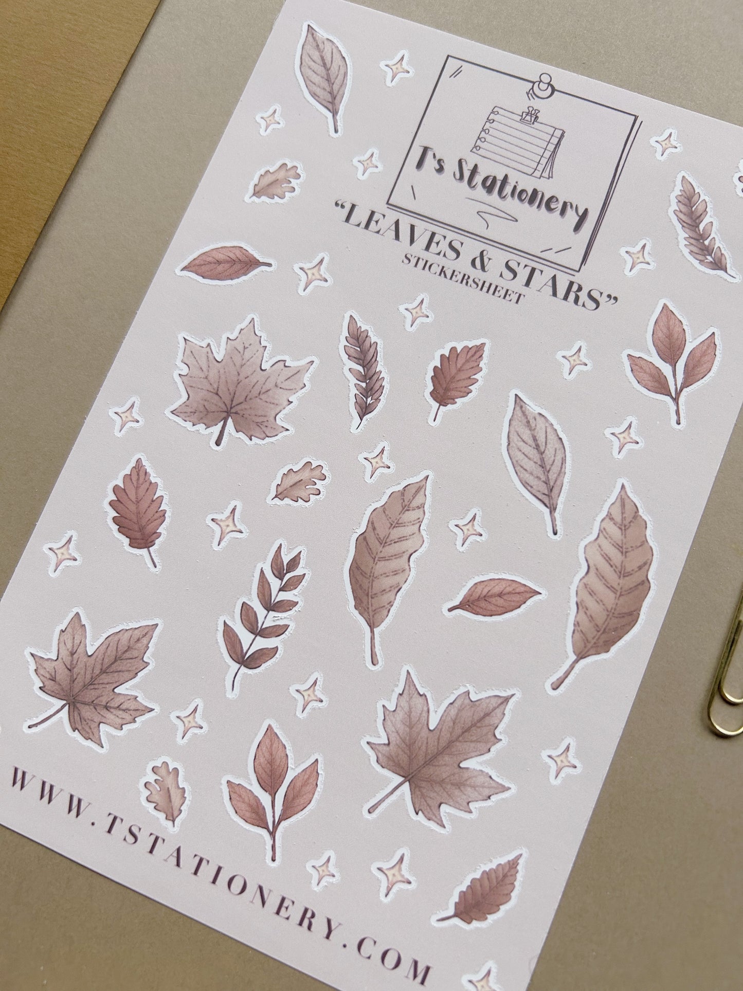 "Leaves & Stars"  Sticker Sheet