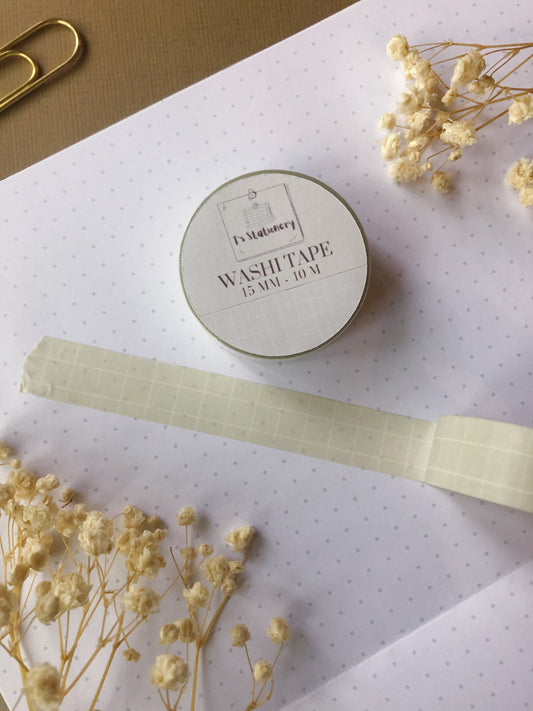 "Beige + White Grid" Washi Tape