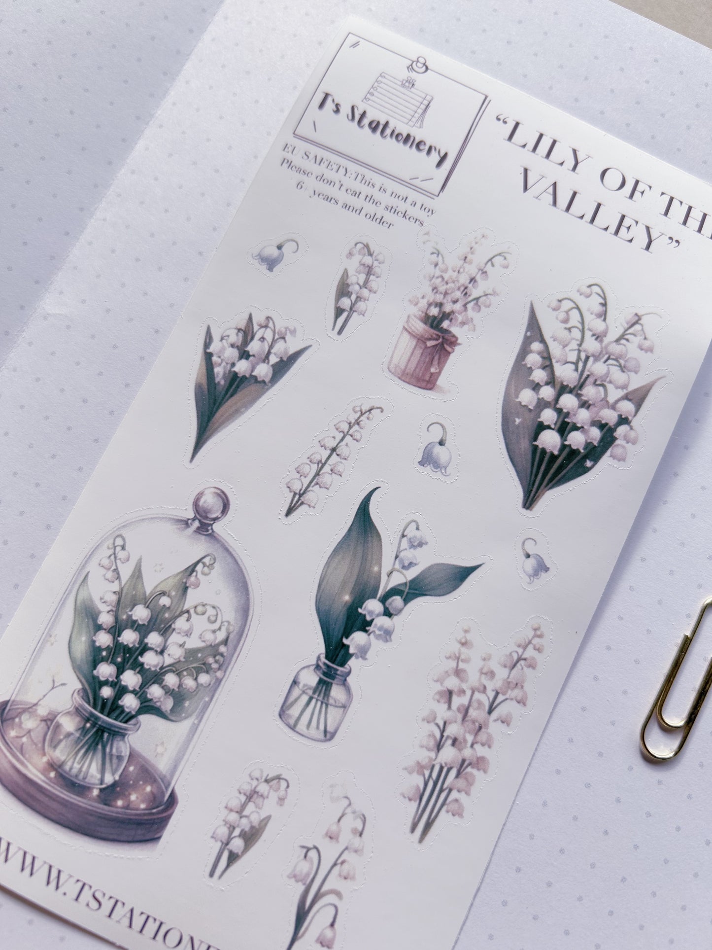 "Lily Of The Valley"  Sticker Sheet