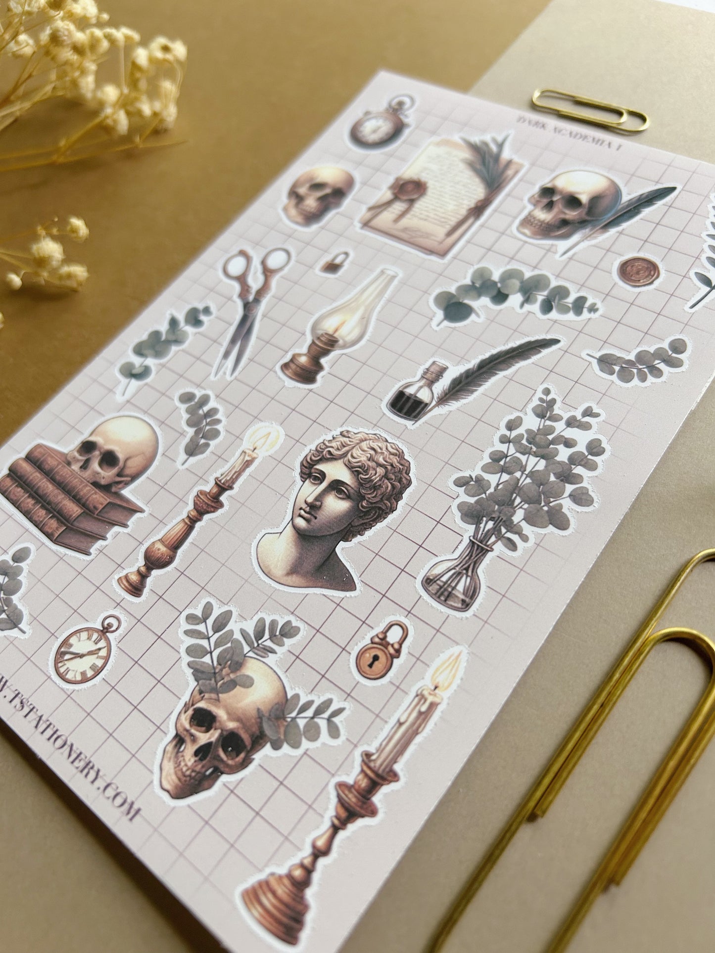 "Dark Academia 1"  Sticker Sheet