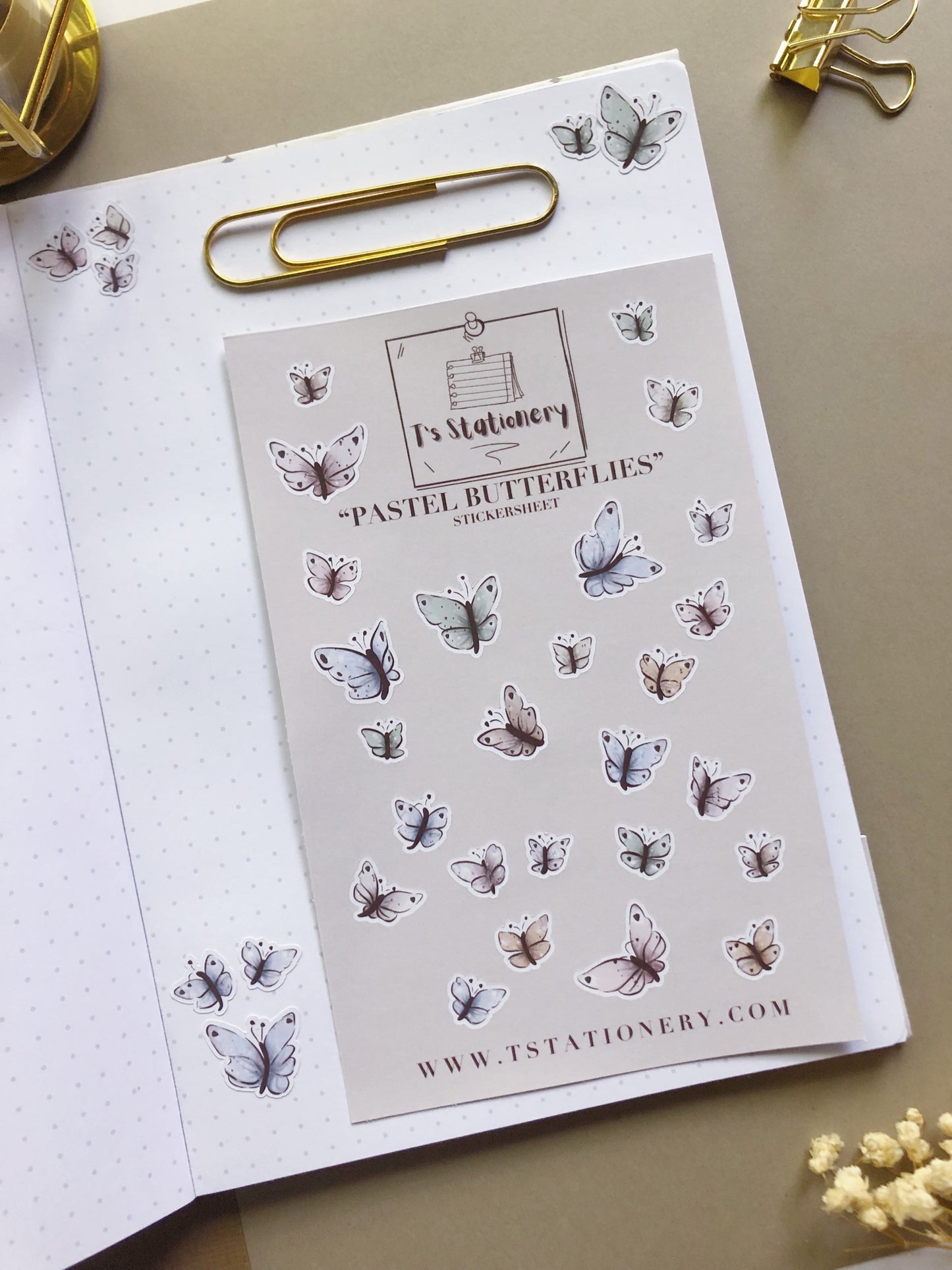 "Pastel Butterflies" Sticker Sheet