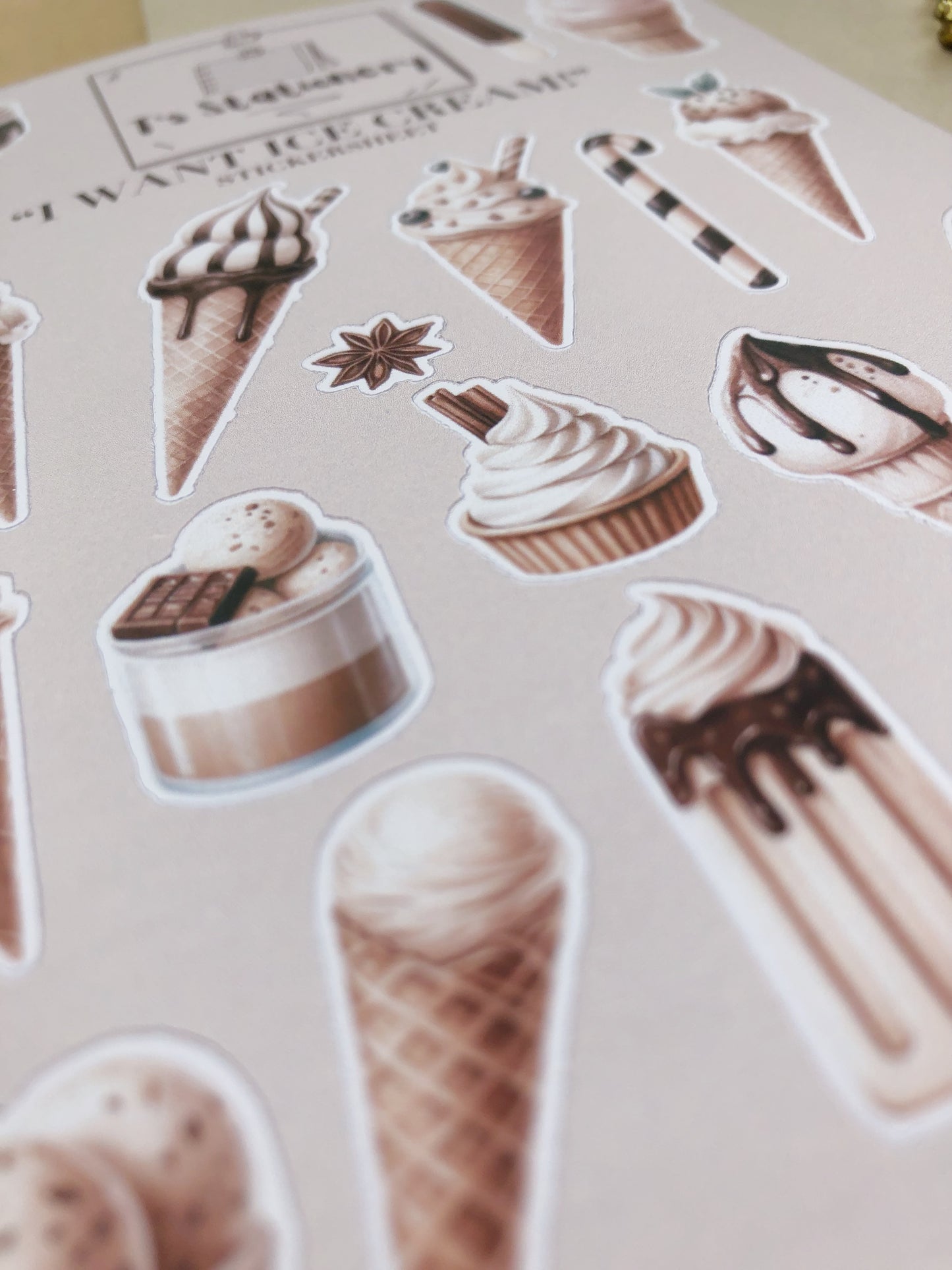 "I Want Ice Cream!" Sticker Sheet