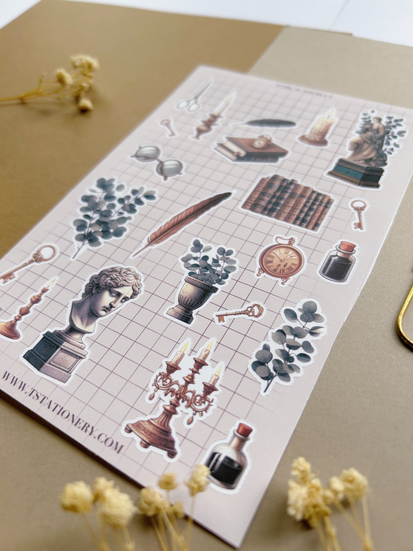 "Dark Academia 2" Sticker Sheet