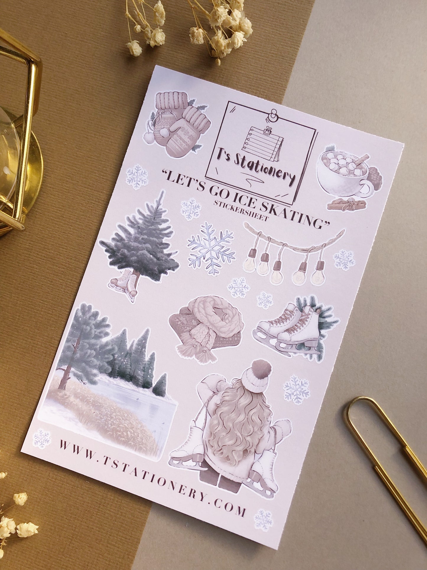 "Let's Go Ice Skating"  Sticker Sheet