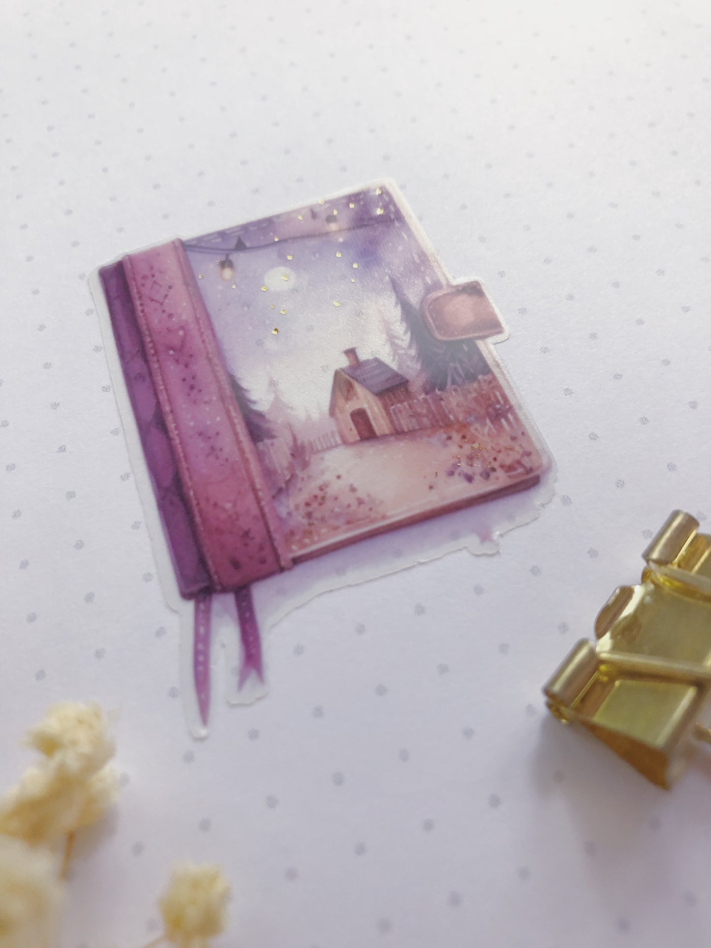 "Dreamy Cottage Journal" PET Die Cut Sticker