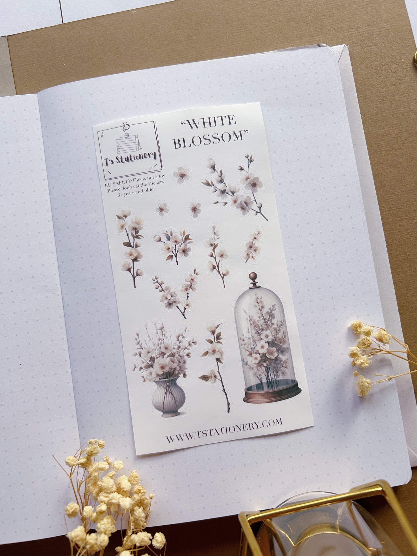 "White Blossom"  Sticker Sheet