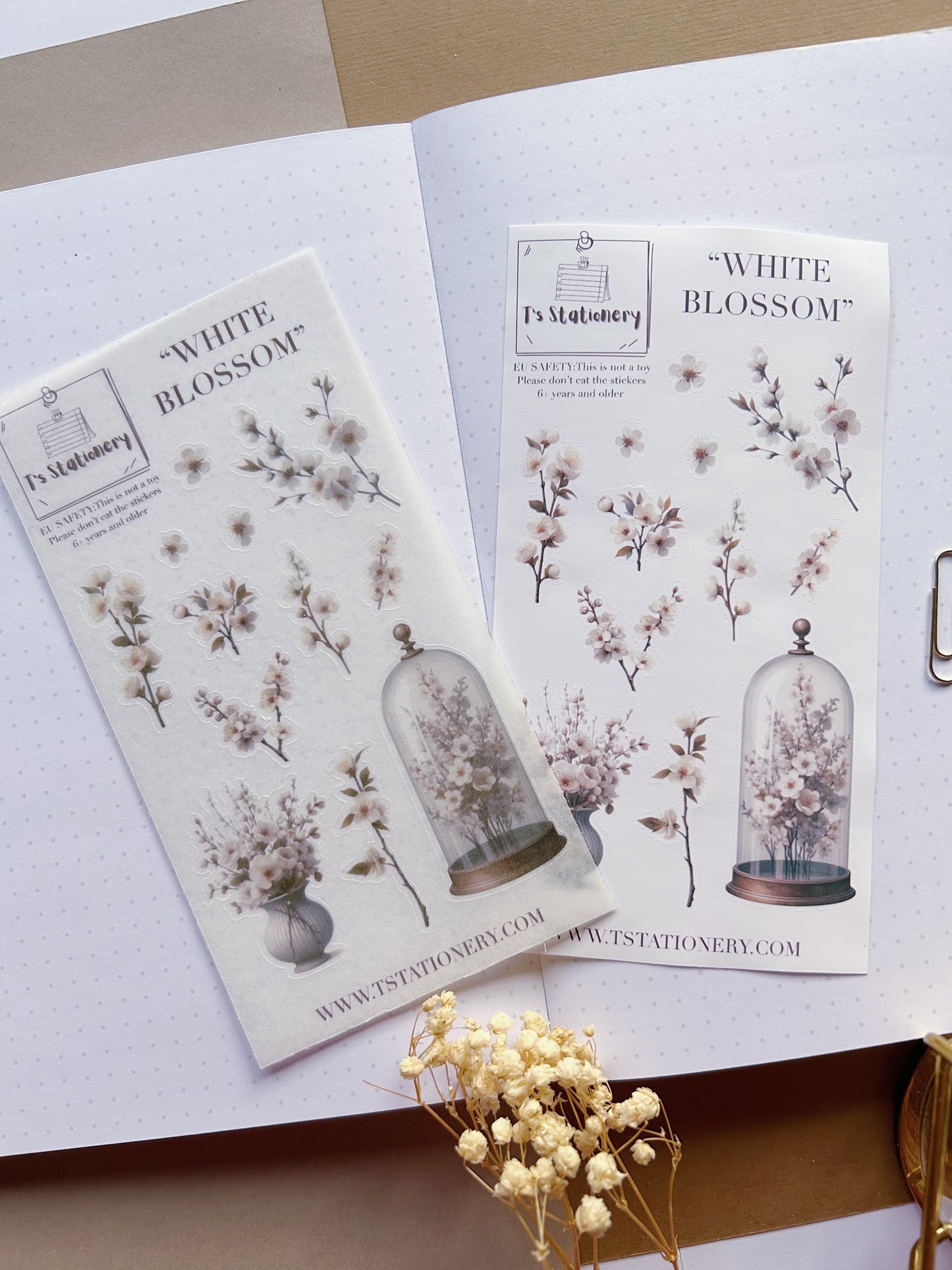 "White Blossom"  Sticker Sheet