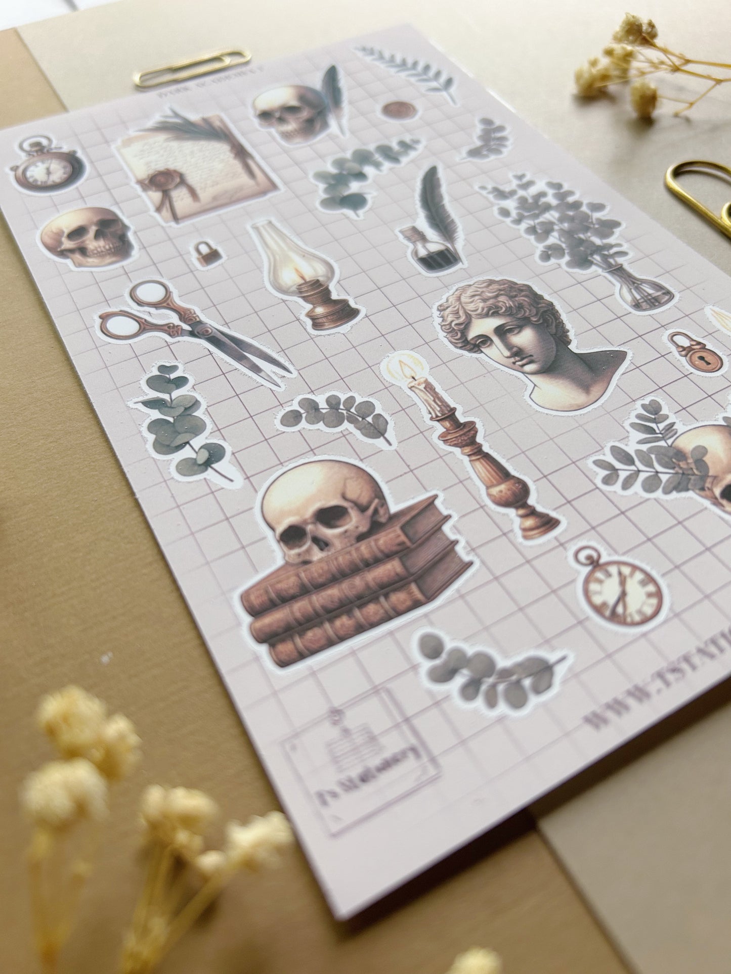 "Dark Academia 1"  Sticker Sheet