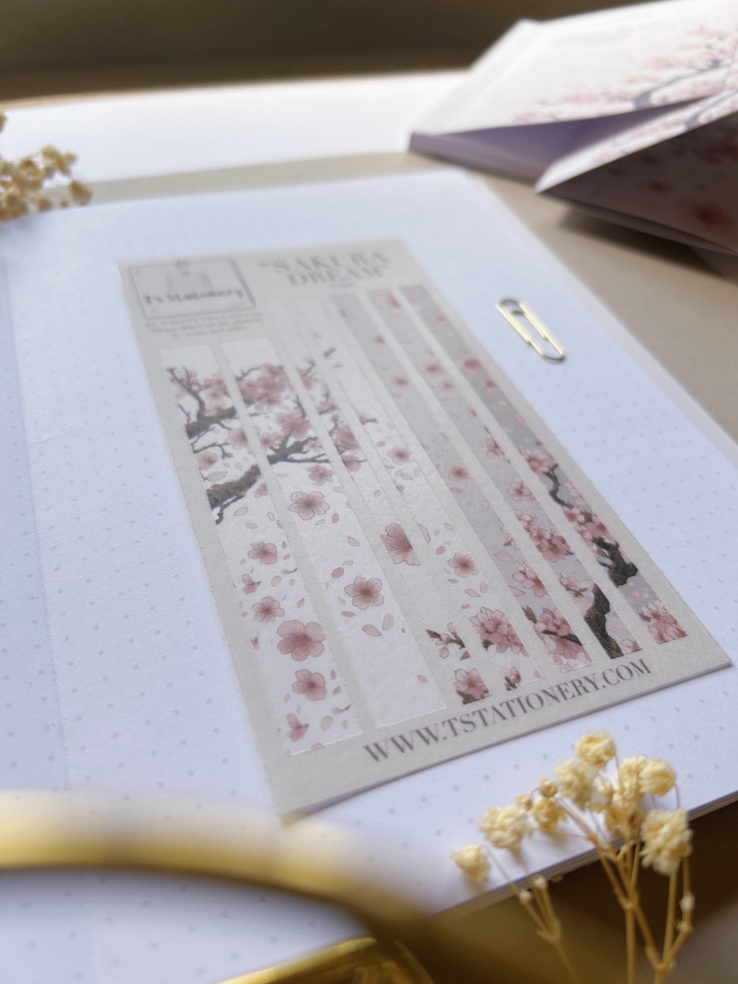 "Sakura Dream Washi Strips"  Sticker Sheet