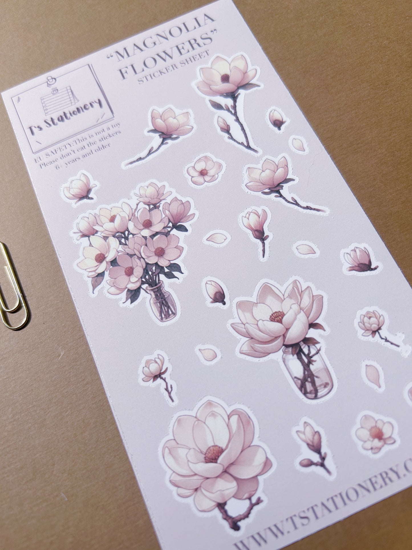 "Magnolia Flowers"  Sticker Sheet