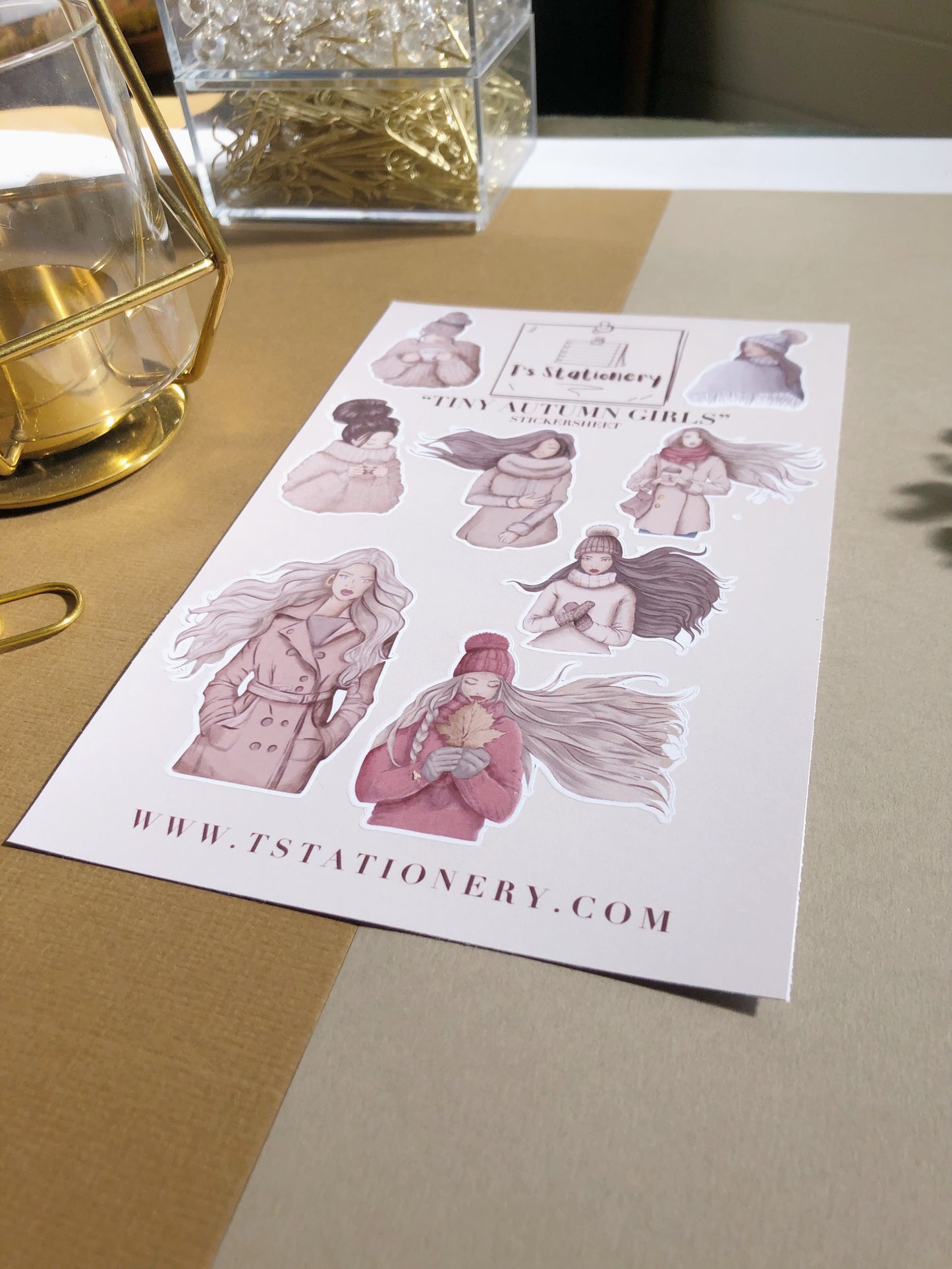 "Tiny Fall Girls"  Sticker Sheet